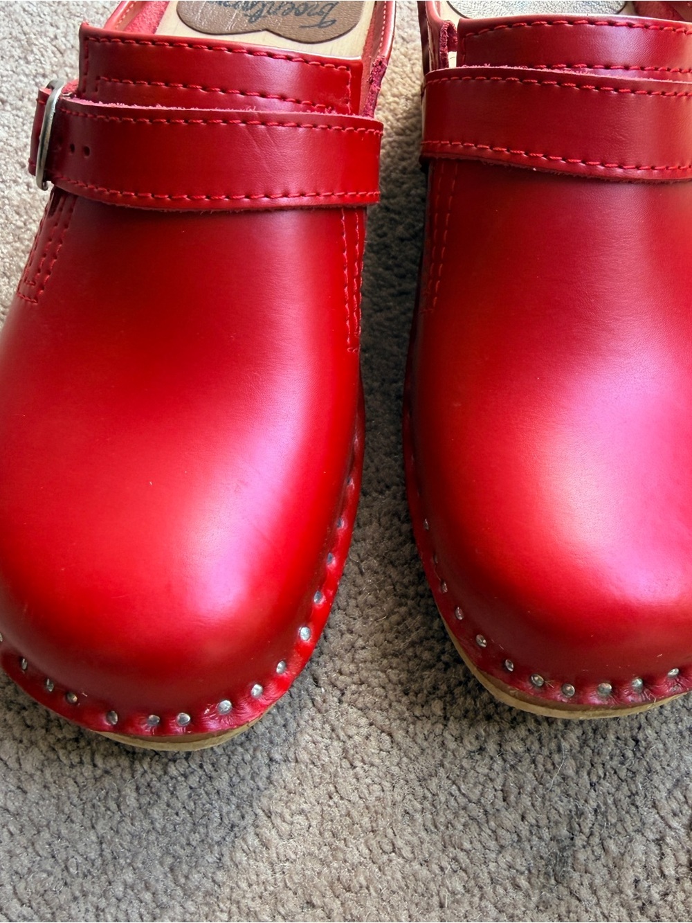 Troentorp Swedish Women's Raphael Clog Red Calf Leather Size 36 - Picture 3 of 6